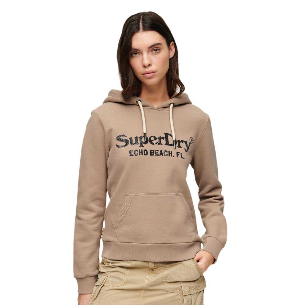 

Худи Superdry Metallic Venue Logo, бежевый