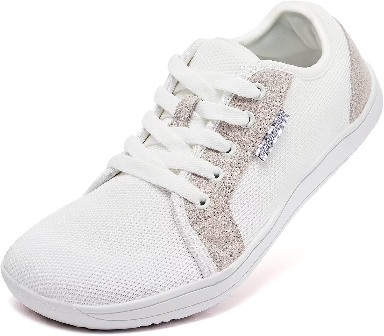 

Минималистичные кроссовки HOBIBEAR для женщин и мужчин, Нулевой перепад высоты подошвы, Широкая ширина, Модные кроссовки, белый