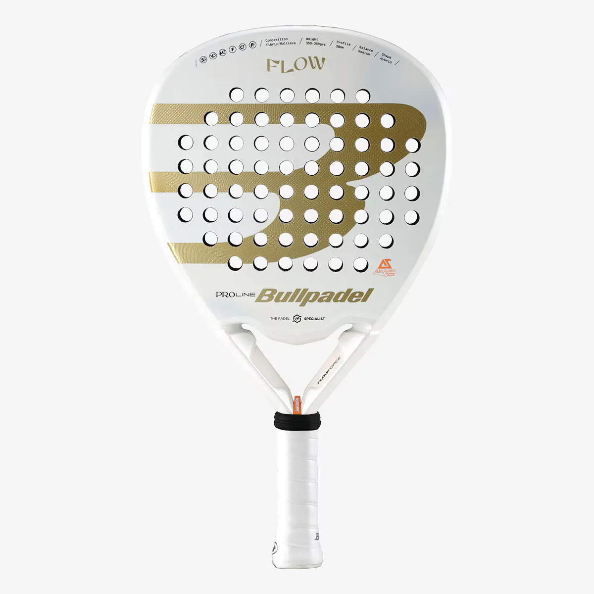 

Ракетка для весла женская Flow W 24 Bullpadel, белый/золотой