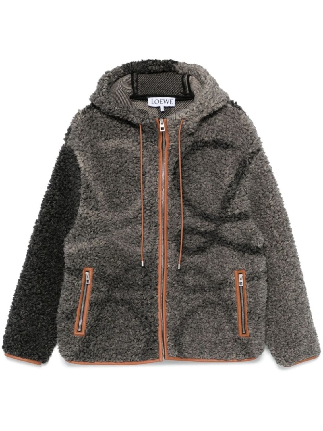 

LOEWE куртка с капюшоном и принтом Anagram, серый