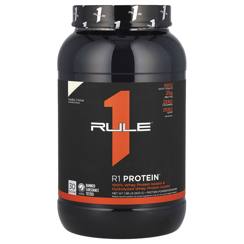 

Rule One Proteins, R1, протеиновая смесь для приготовления напитка, со вкусом ванильного крема, 900 г (1,98 фунта)