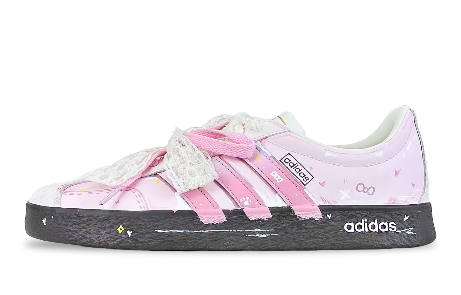 

Adidas VL COURT 2.0 Classic Fantasy, Pink Lolita устойчивые к истиранию низкие кроссовки German Army Trainers Unisex розовый белый