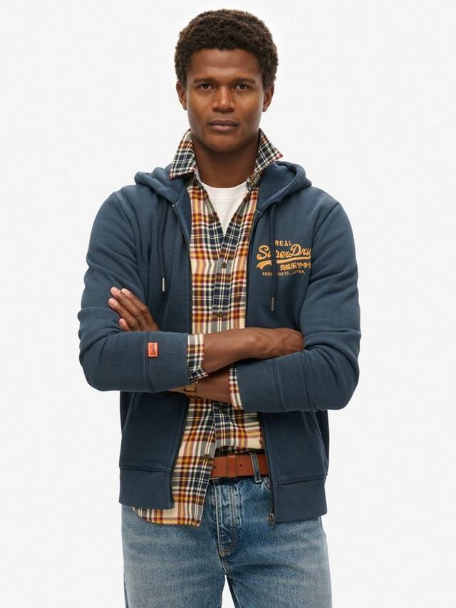 

Винтажная худи с логотипом и молнией Superdry, Lauren Navy