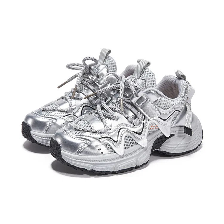 Кроссовки 7 PE Casual Shoes Silver Gray Kids' 7-PE, Silver Gray[Breathable Unlined Mesh] — фото 3