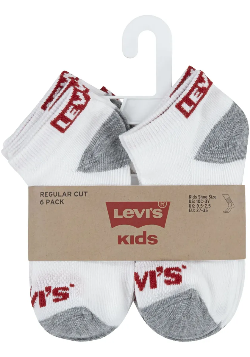 Детские короткие носки Levi's "LHN BOX TAB LOW CUT 6PK MarkeL" (упаковка, 6 пар), УНИСЕКС Levi'S Kids, белый — фото 3