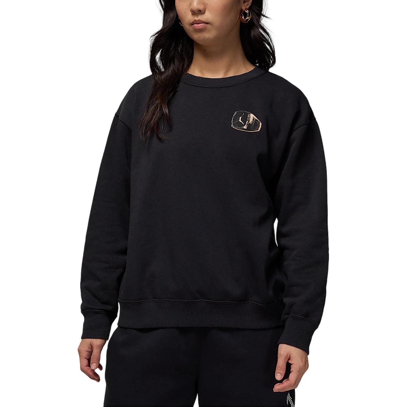 

Бруклинская флисовая толстовка с круглым вырезом для женщин Jordan, черно-белый