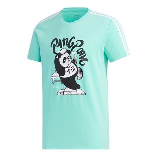 

Футболка adidas neo Panda 3SGRX Tee Table Tennis Printing Slim Fit Short Sleeve Green, зеленый