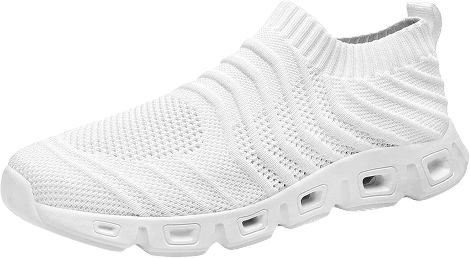 

Мужские спортивные носочные кроссовки для ходьбы, дышащие, вязаные, на липучке, модные носочные кроссовки, легкие спортивные кроссовки для тренажерного зала, повседневные беговые и теннисные кроссовки Generic, белый