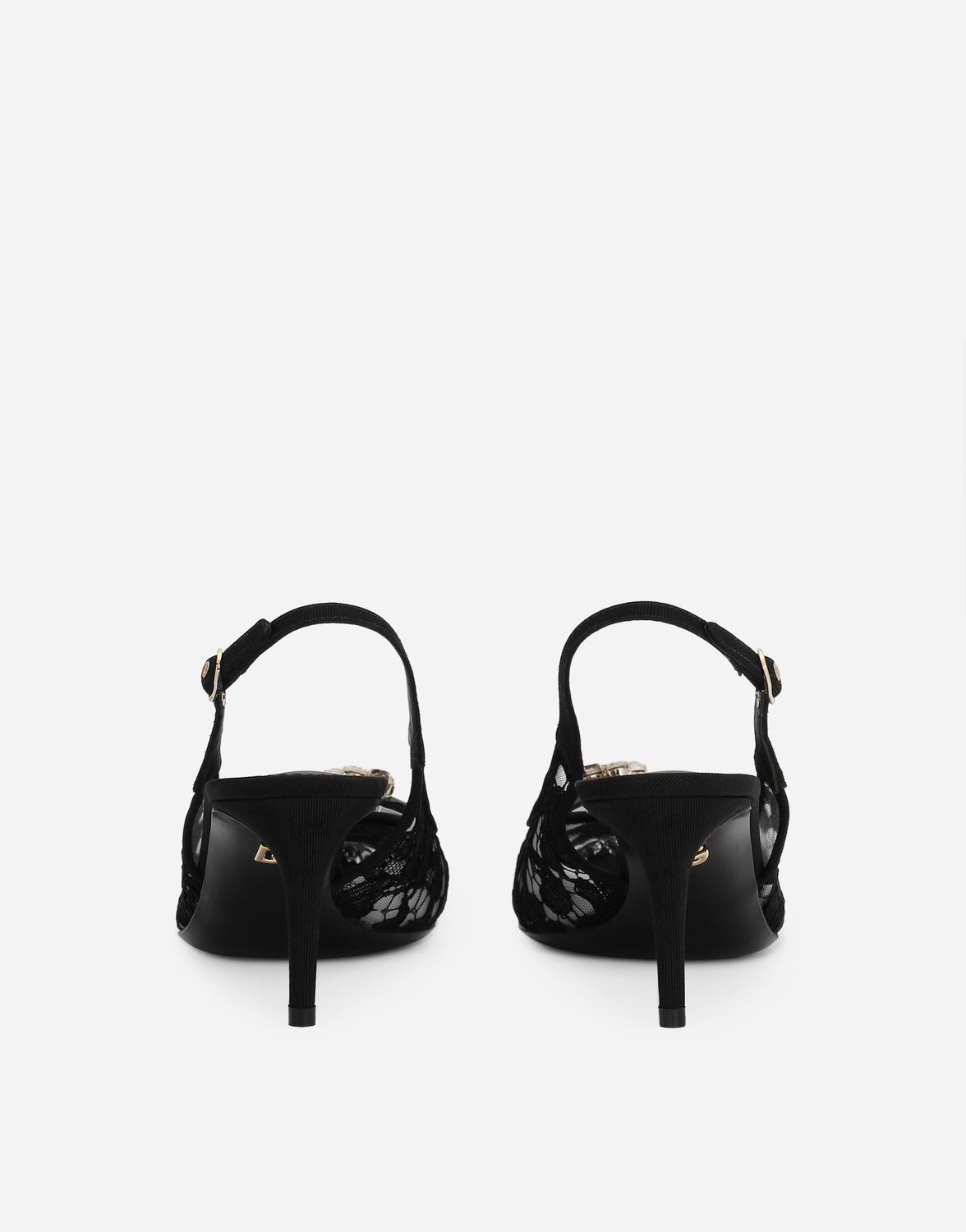 Туфли-слингбэки из радужного кружева с люрексом Dolce & Gabbana, черный — фото 3