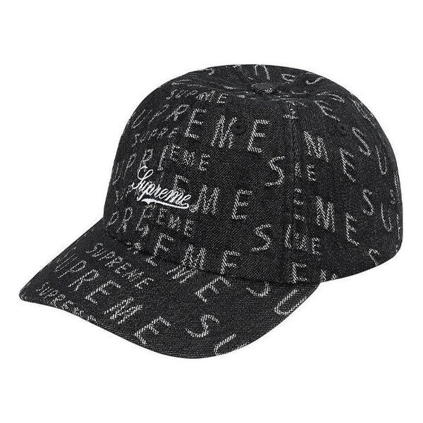 

Бейсболка warp jacquard logos denim 6-panel 'black white' Supreme, черный