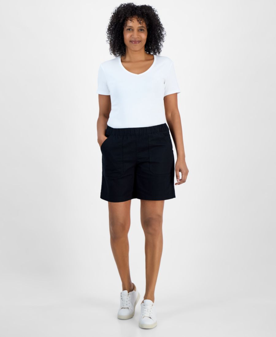 

Женские шорты со средней посадкой, стандартного и укороченного кроя Style & Co, Deep Black