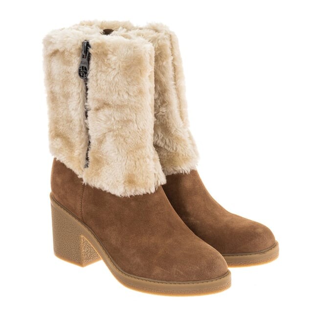 Замшевые ботильоны на плоской подошве с круглым носком flril4sue10 женщина Guess, бежевый — фото 3