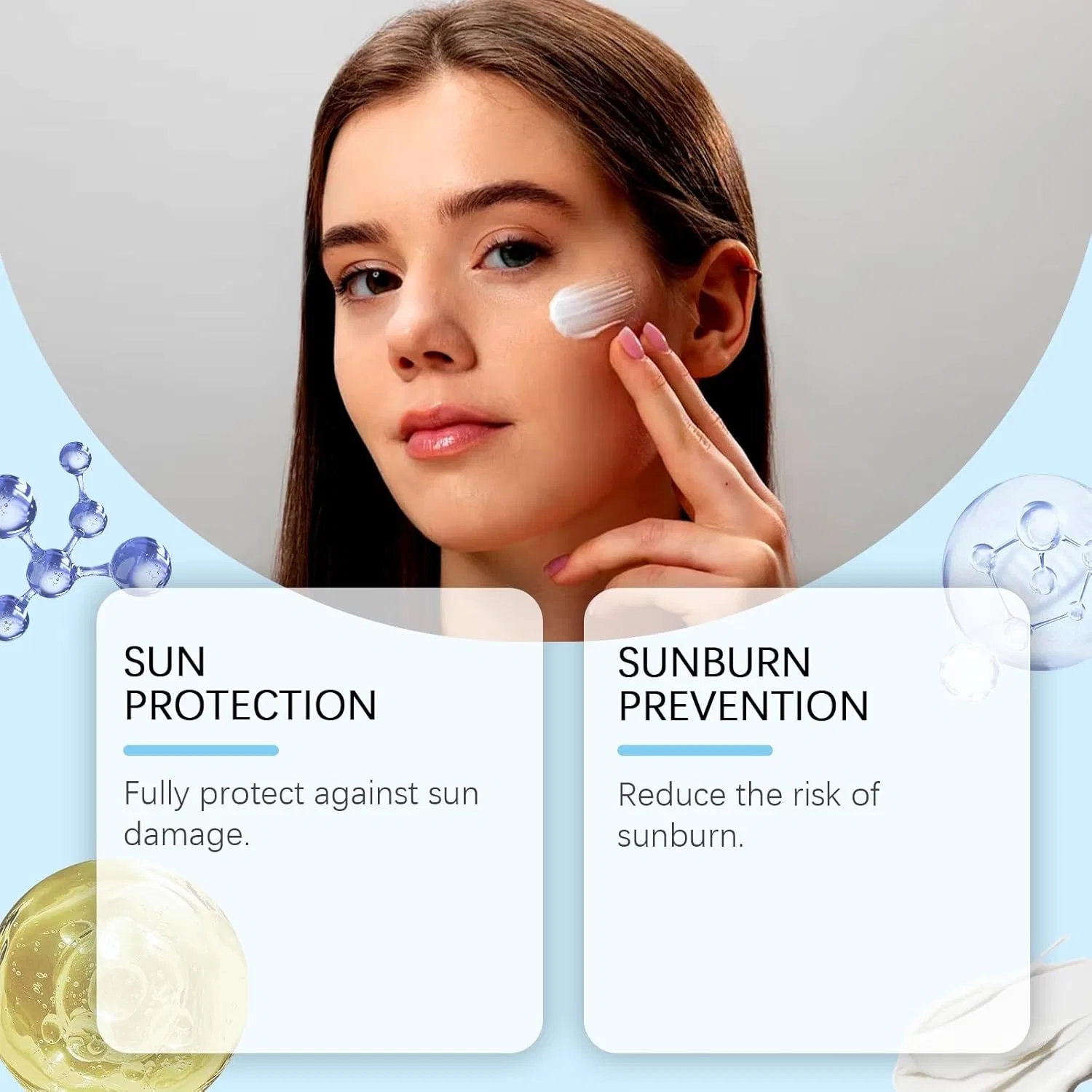 Солнцезащитный крем для лица SPF 50+ Skin Aqua Block Soap Off 45 г, голубой Generic — фото 3