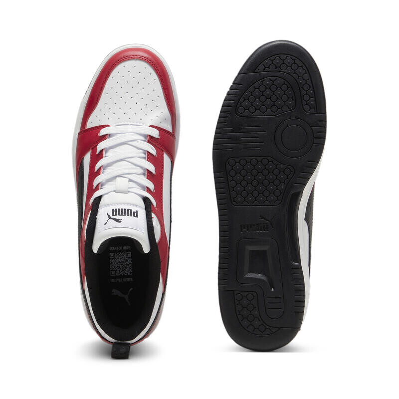Кроссовки Rebound V6 Low для взрослых PUMA White Black Club Red — фото 4