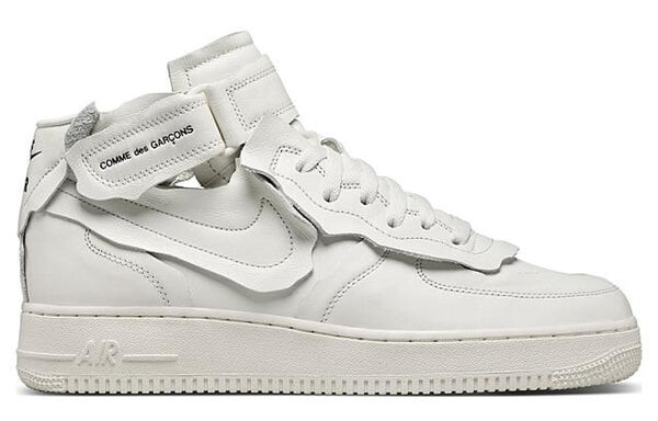 Кроссовки x Comme Des garcons Air Force 1 Mid Nike, белый — фото 3