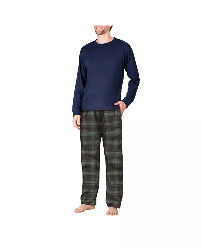 

Мужской комплект пижамы из фланели с круглым вырезом SLEEPHERO, синий