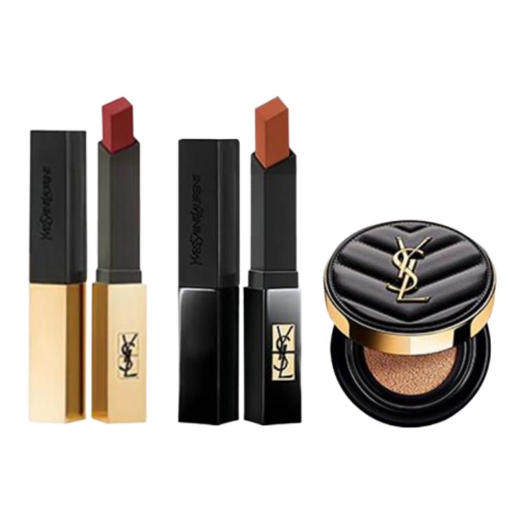 

Классическая тонкая помада набор для макияжа легко растушевывается стойкая не стирается комплект из трех штук SAINT LAURENT