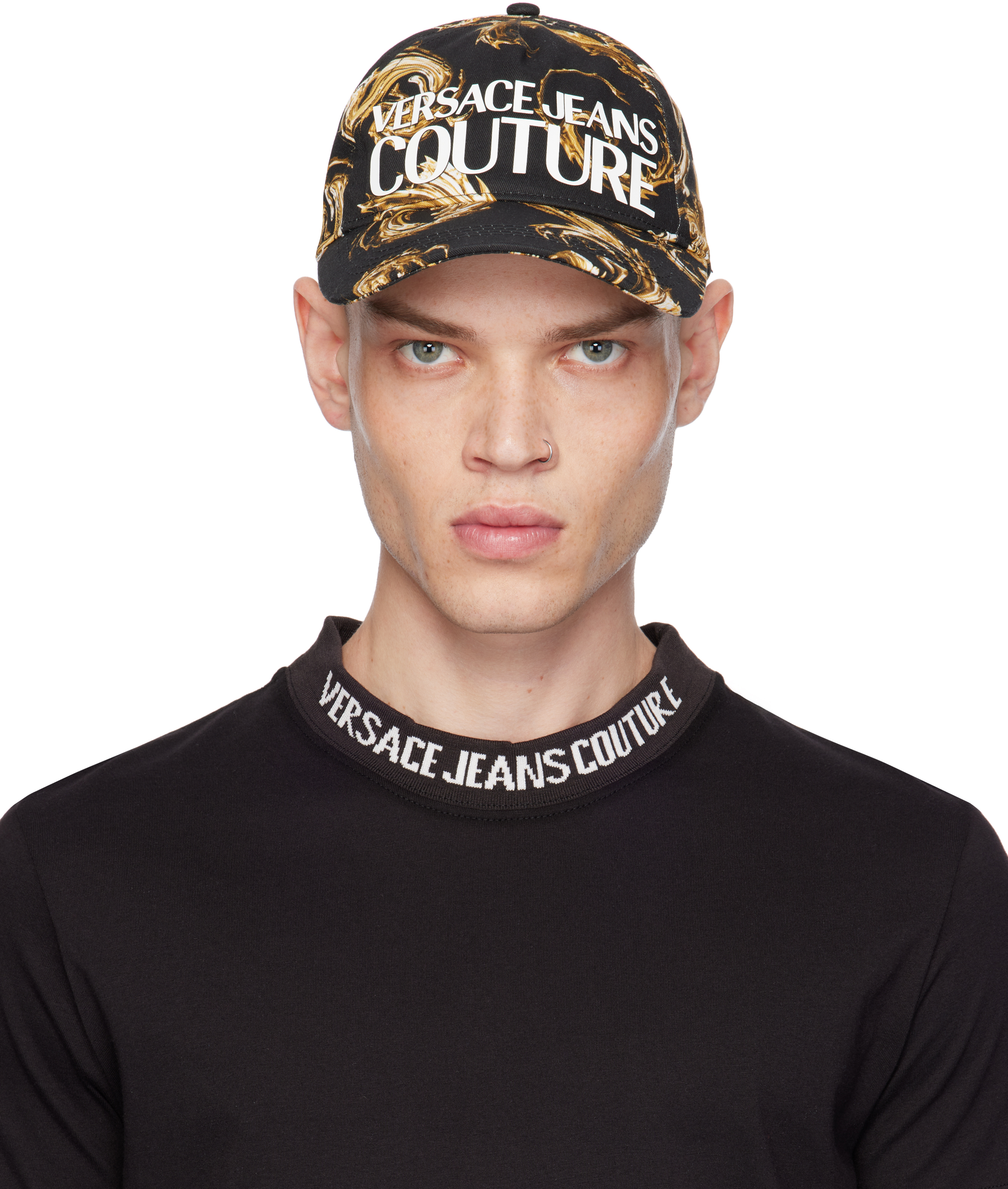 

Бейсболка с логотипом Chromo Couture черного цвета Versace Jeans Couture, черный/золотой