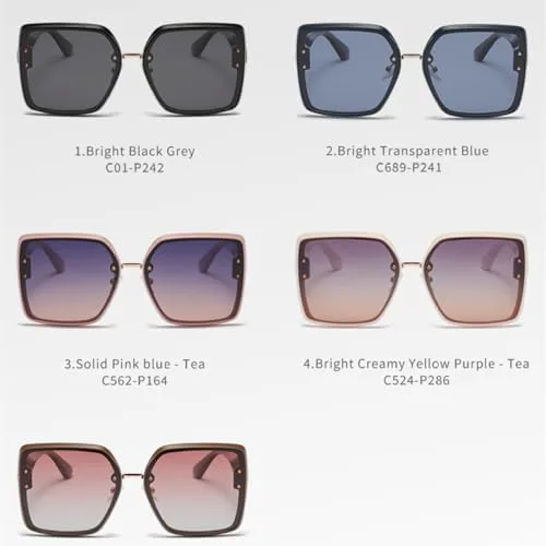 

Женские поляризованные солнцезащитные очки, солнцезащитные очки большого размера, для кемпинга, пляжа и путешествий, с защитой от бликов MTZJH, Bright Blue Blue