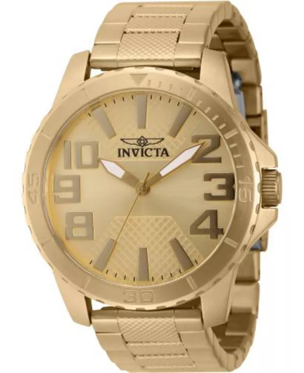 

Мужские кварцевые часы Speedway 46306 с тремя стрелками и золотым циферблатом Invicta, gold