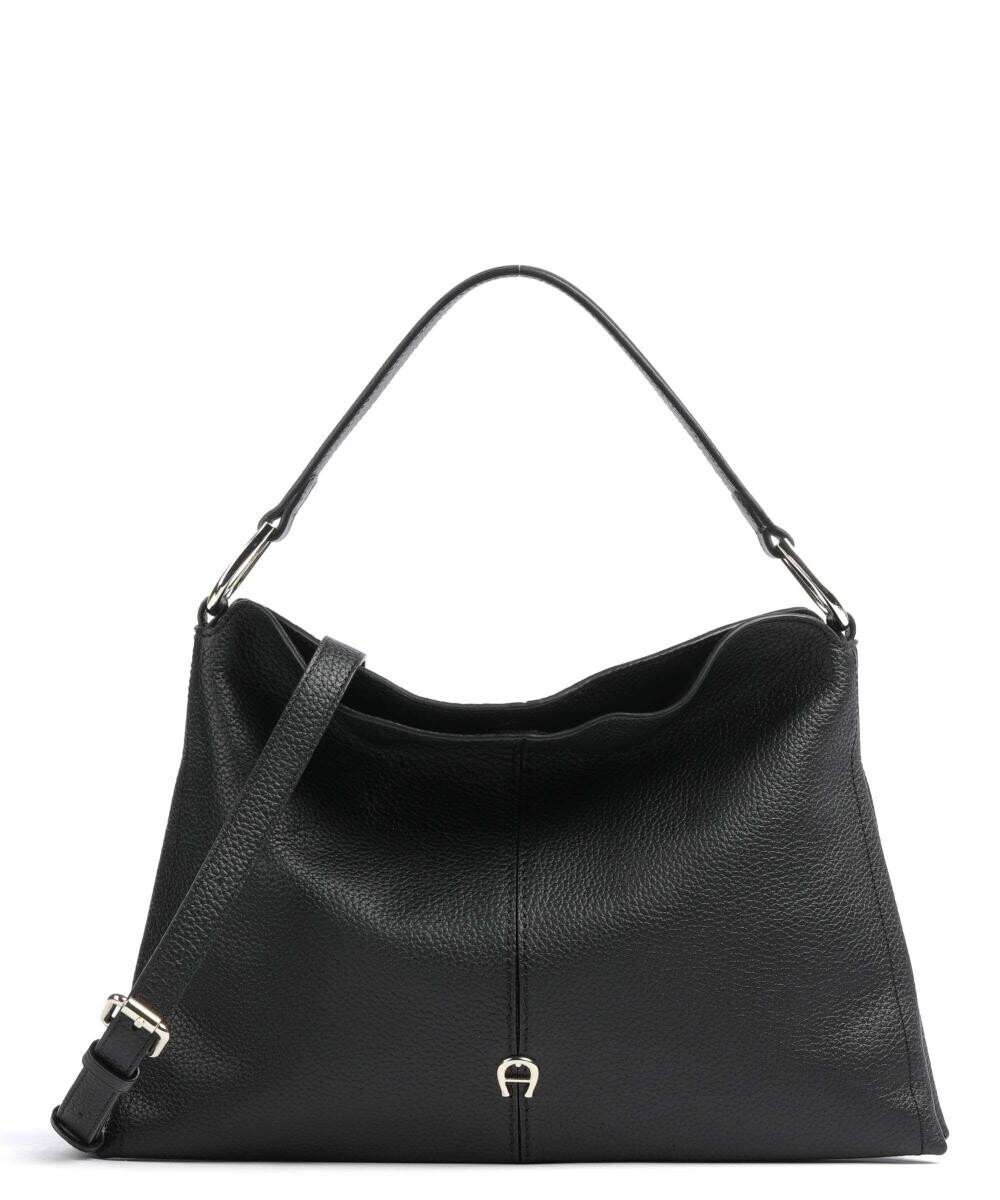 

Сумка-Ведро Savannah m из зерненой коровьей кожи Aigner, черный