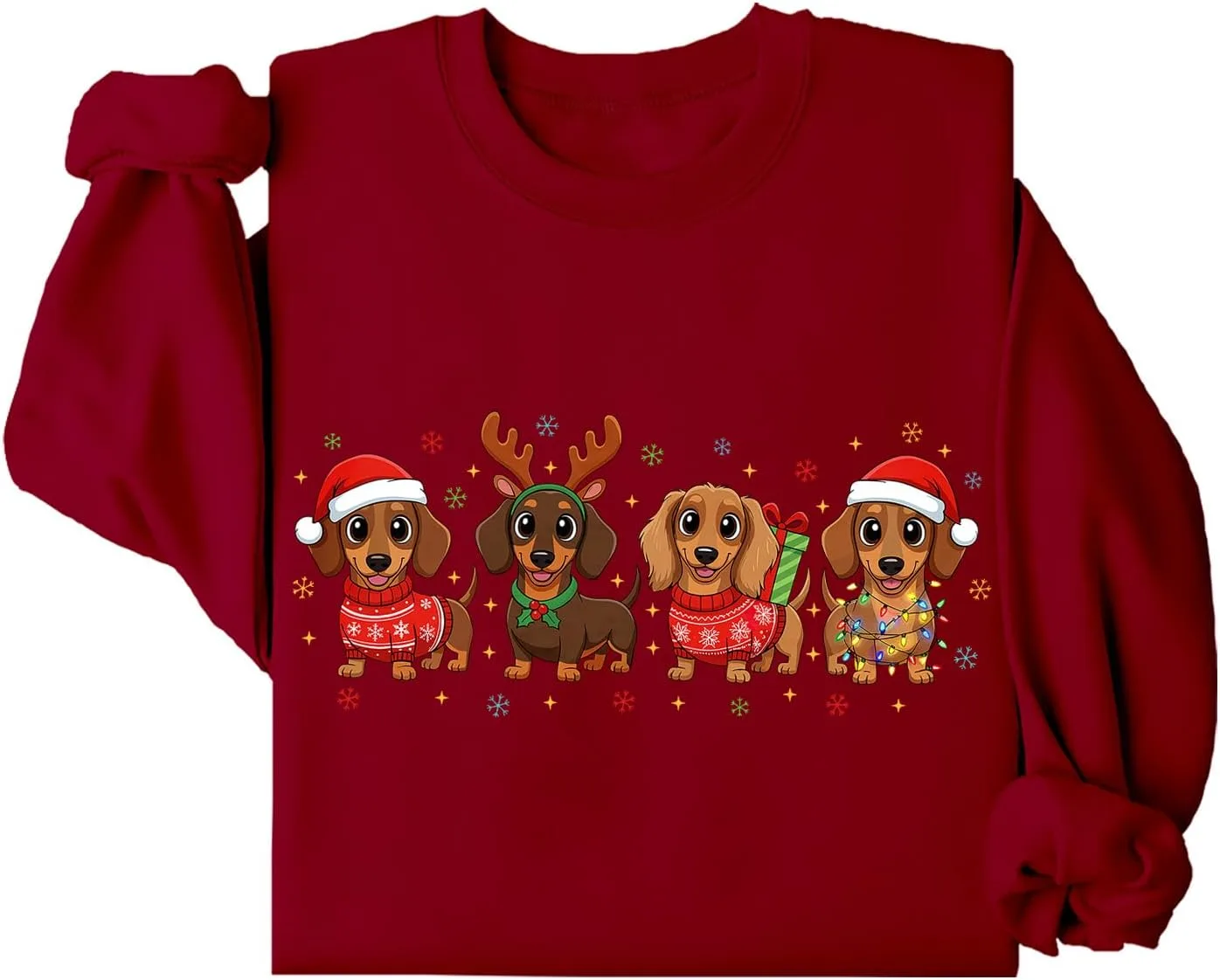 

Свитер с таксой на Рождество Yuisi Doxn