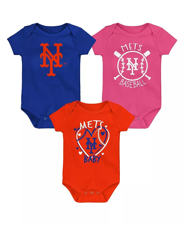 

Боди для мальчиков и девочек Baby Boys and Girls Blue New York Mets Slide Home, комплект из 3 штук Outerstuff