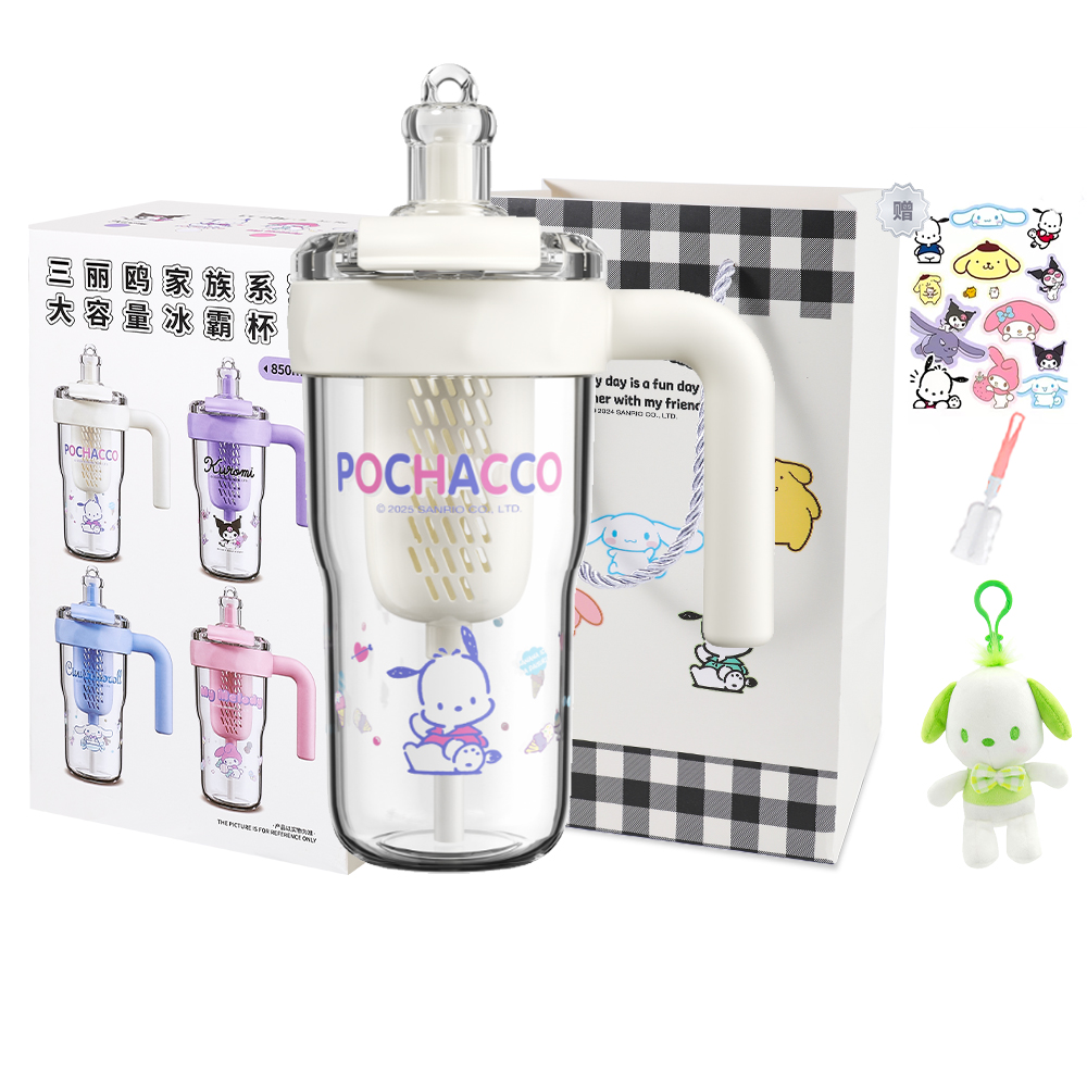 

Коллекция Pochacco, пластиковая бутылка для воды 850 мл Sanrio, Pochacco Water Cup+Shopping Bag+Sticker Cup Brush+Doll