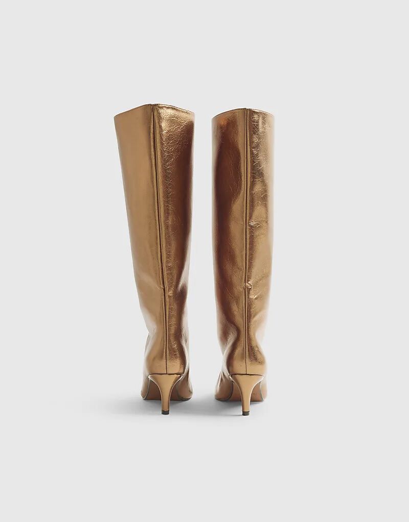 Прямые высокие сапоги River Island бронзового цвета — фото 2
