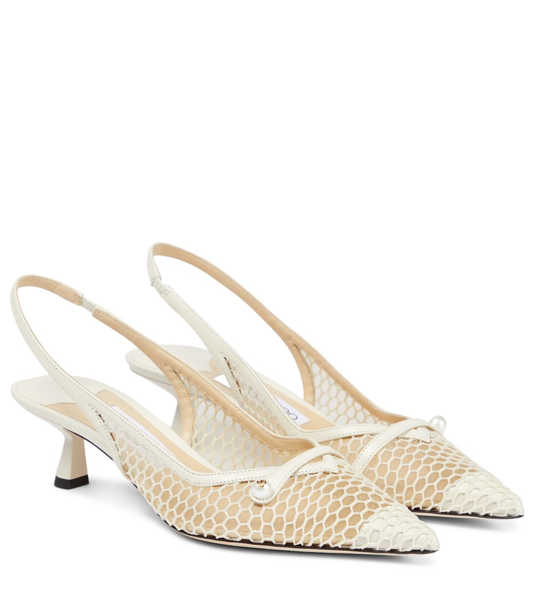 Туфли-лодочки Amita 45 с ремешком на пятке Jimmy Choo, бежевый