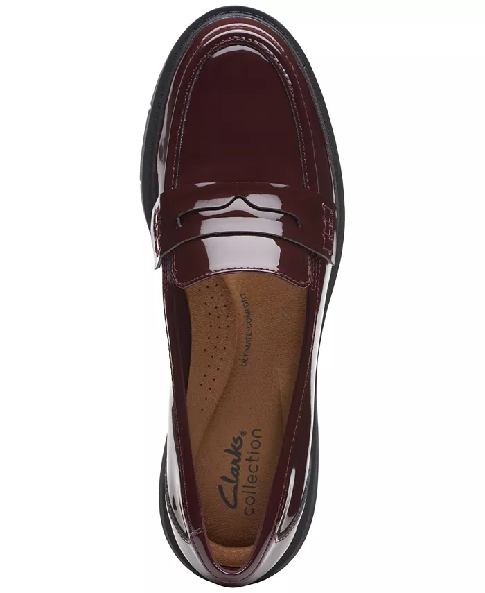 Женские лоферы Westlynn Ayla с круглым носком и прорезью для монетки Clarks, красный — фото 4