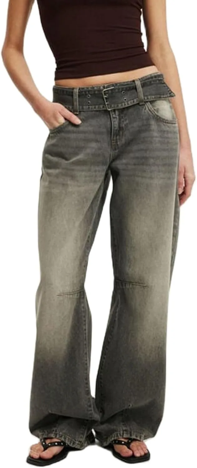 

Thopavenoir женские джинсы baggy wide leg