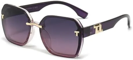 

Модные квадратные солнцезащитные очки 2026 года для женщин и мужчин, металлическая оправа, женская индивидуальность, защита от ультрафиолета UV400 MTZJH, Purple