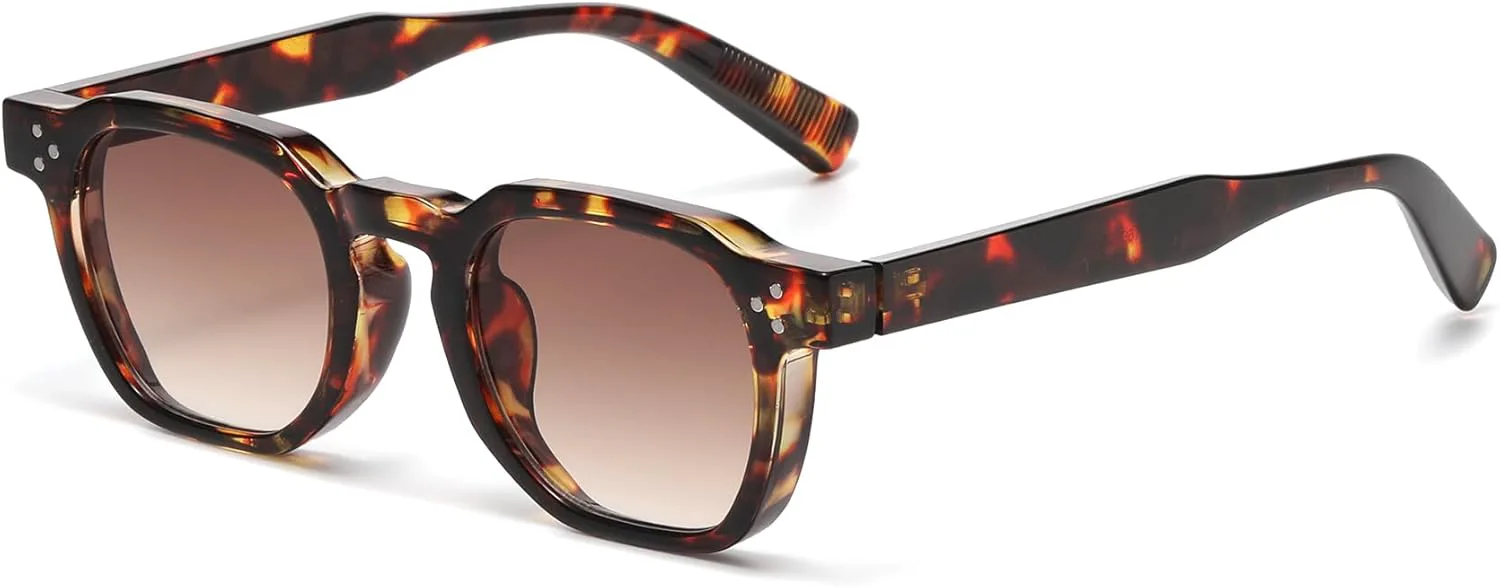 

Солнцезащитные очки AIEYEZO в стиле ретро для женщин и мужчин, квадратная оправа с толстой линзой, модные винтажные солнцезащитные очки, Tortoise/Brown Gradient