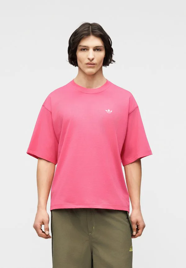 Свободная футболка унисекс, базовая футболка Adidas Originals, Pink Fusion — фото 2