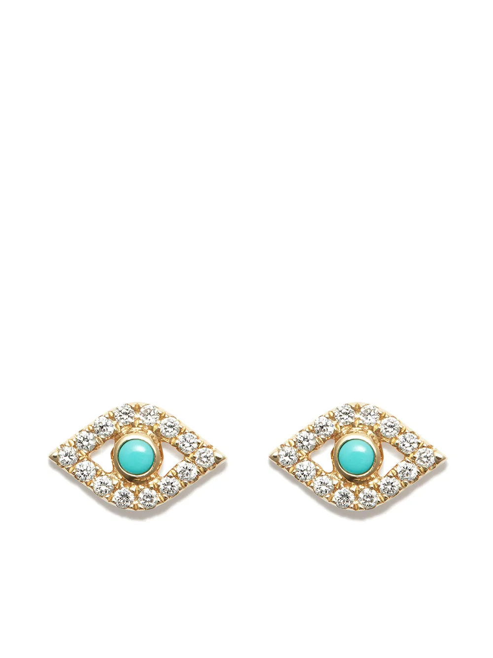 

Серьга-гвоздик Evil Eye из желтого золота Sydney Evan, золотой