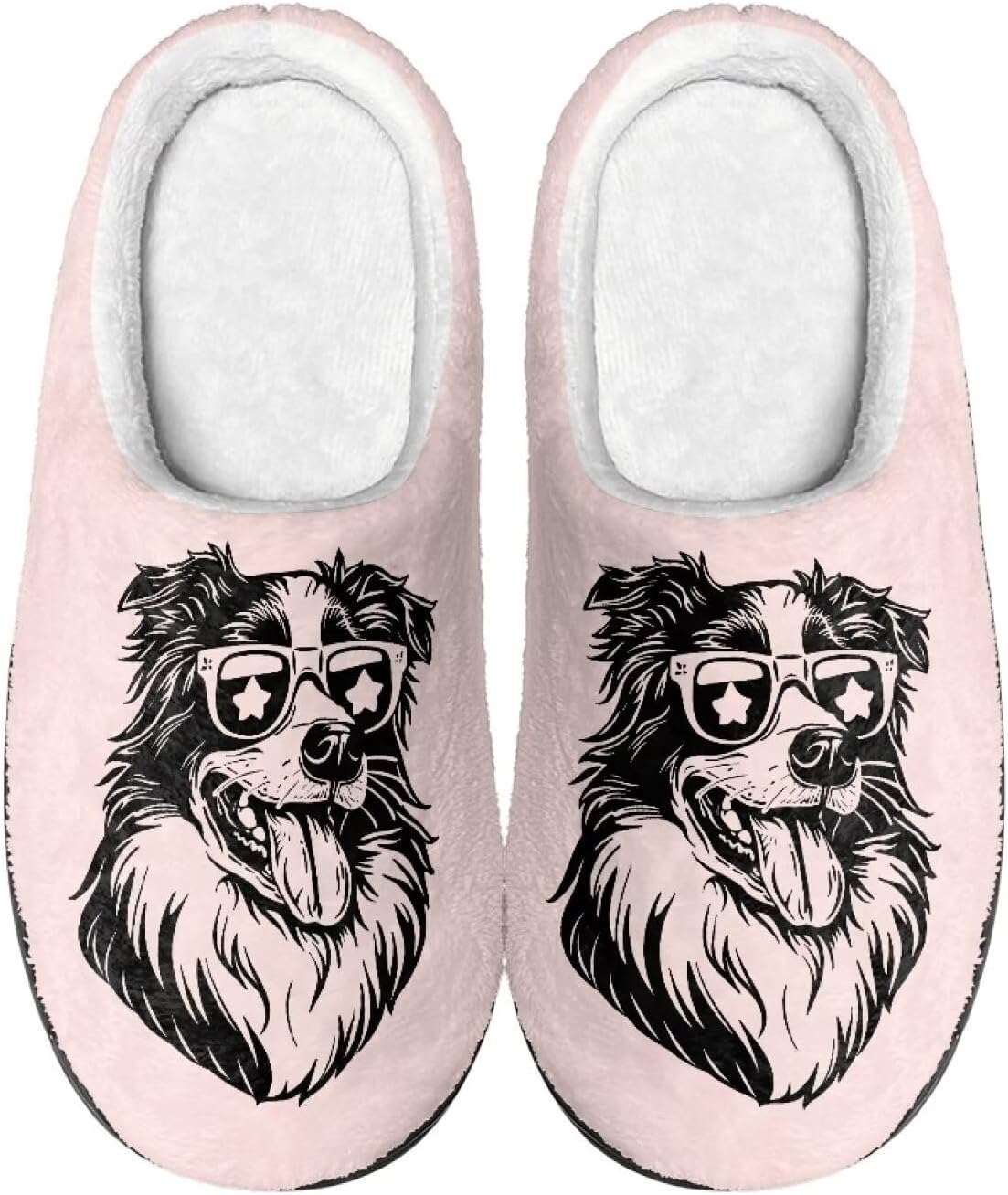 

Мужские и женские нескользящие тапочки, теплые мягкие уютные тапочки из фланели, домашняя обувь для спальни и улицы, размеры 2-12 Zcfygdx, Cool Dog With Glasses Print