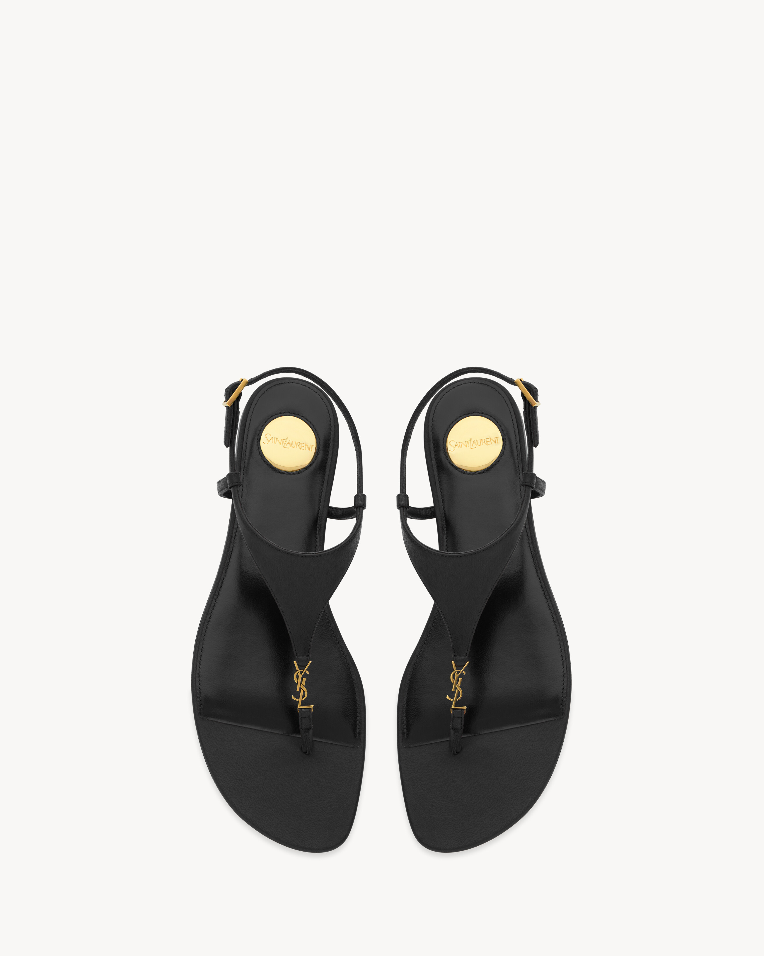 Босоножки CASSANDRA из гладкой кожи Saint Laurent, черный