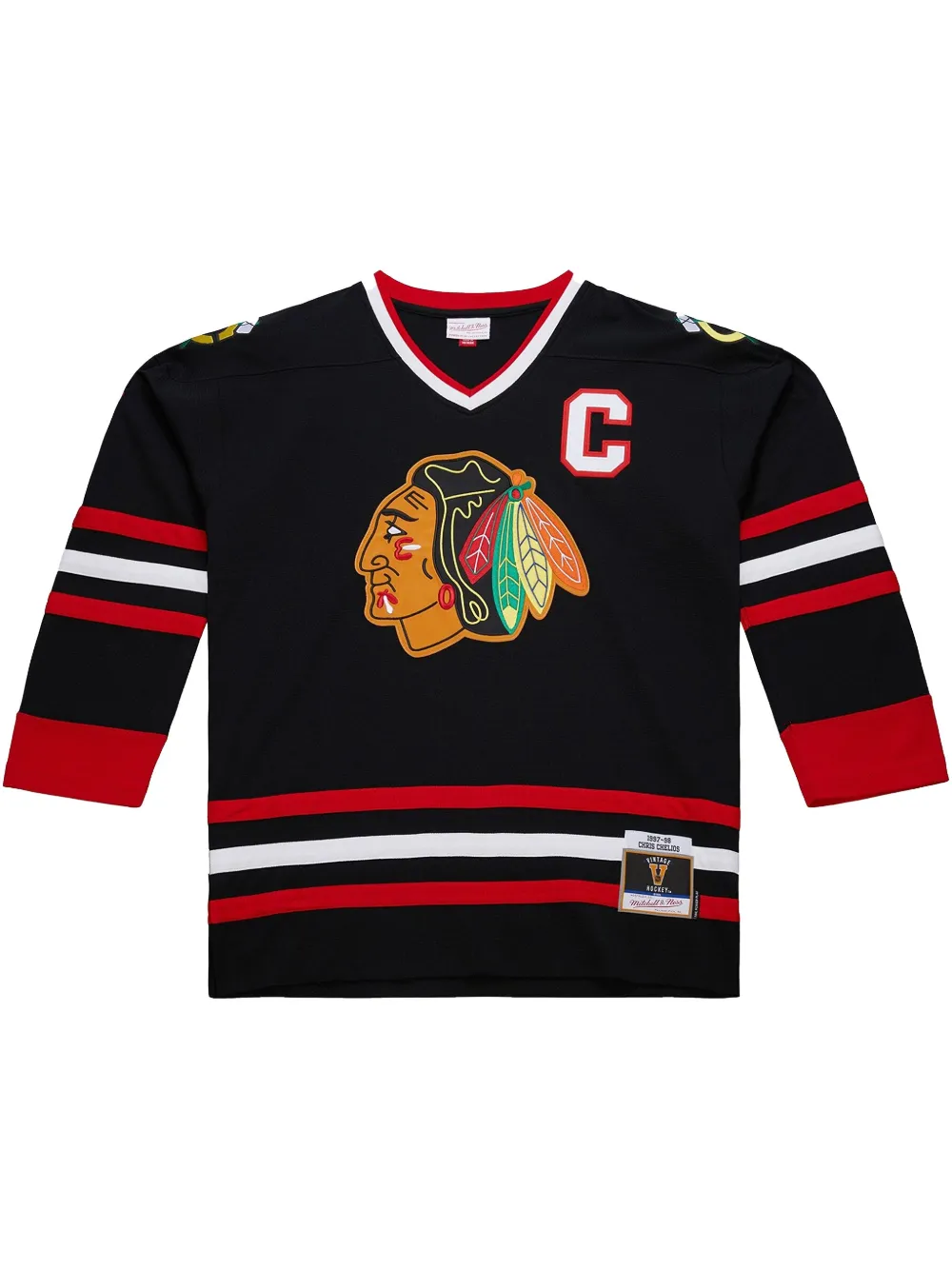

Топ NHL Dark Alternate Blackhawks 1997 Chris Chelios Mitchell & Ness, черный