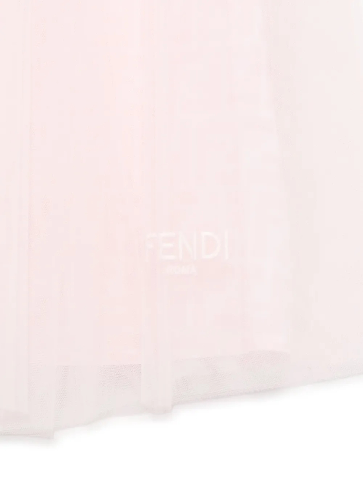 Платье из тюля с вышитым логотипом Fendi Kids, розовый — фото 3
