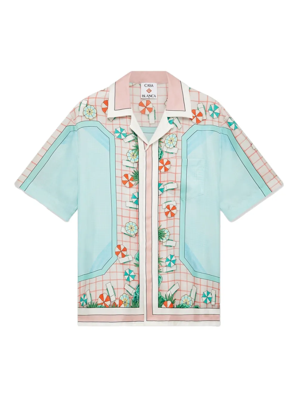 

Рубашка с короткими рукавами и принтом CASABLANCA, синий