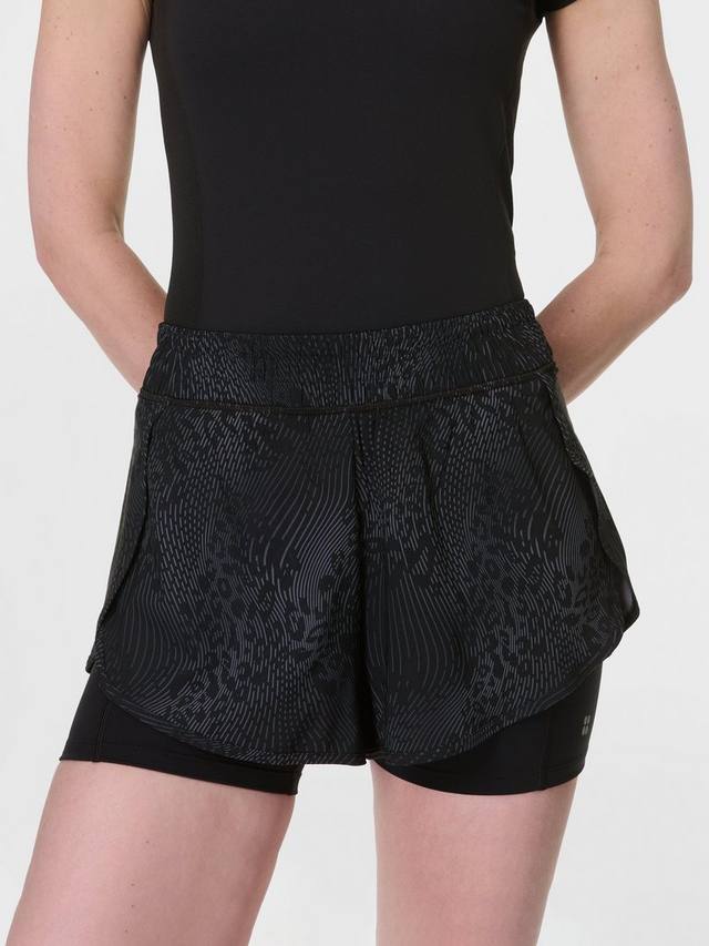 

Get Set 2-in-1 спортивные шорты Sweaty Betty, Grey Hybrid Leopard