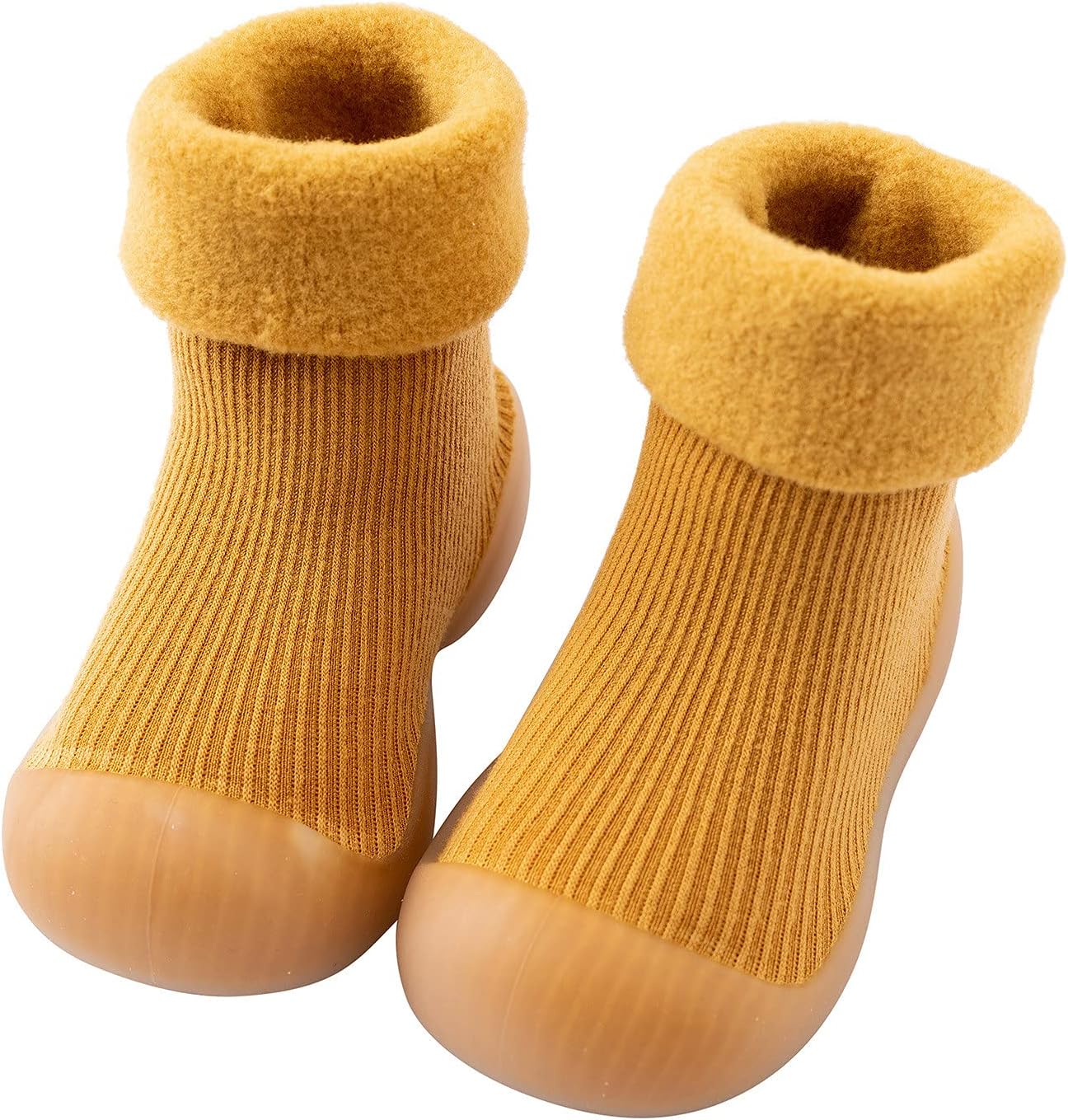 

Обувь для малышей Мальчики Девочки Первые шаги Носочки с мягкой подошвой Вязаные Резиновая Нескользящая Тапочки Для дома Кроссовки Eoailr, Yellow