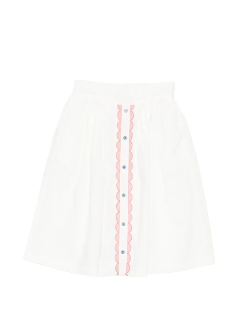 Поплиновая юбка с фестонами Stella McCartney Kids, белый