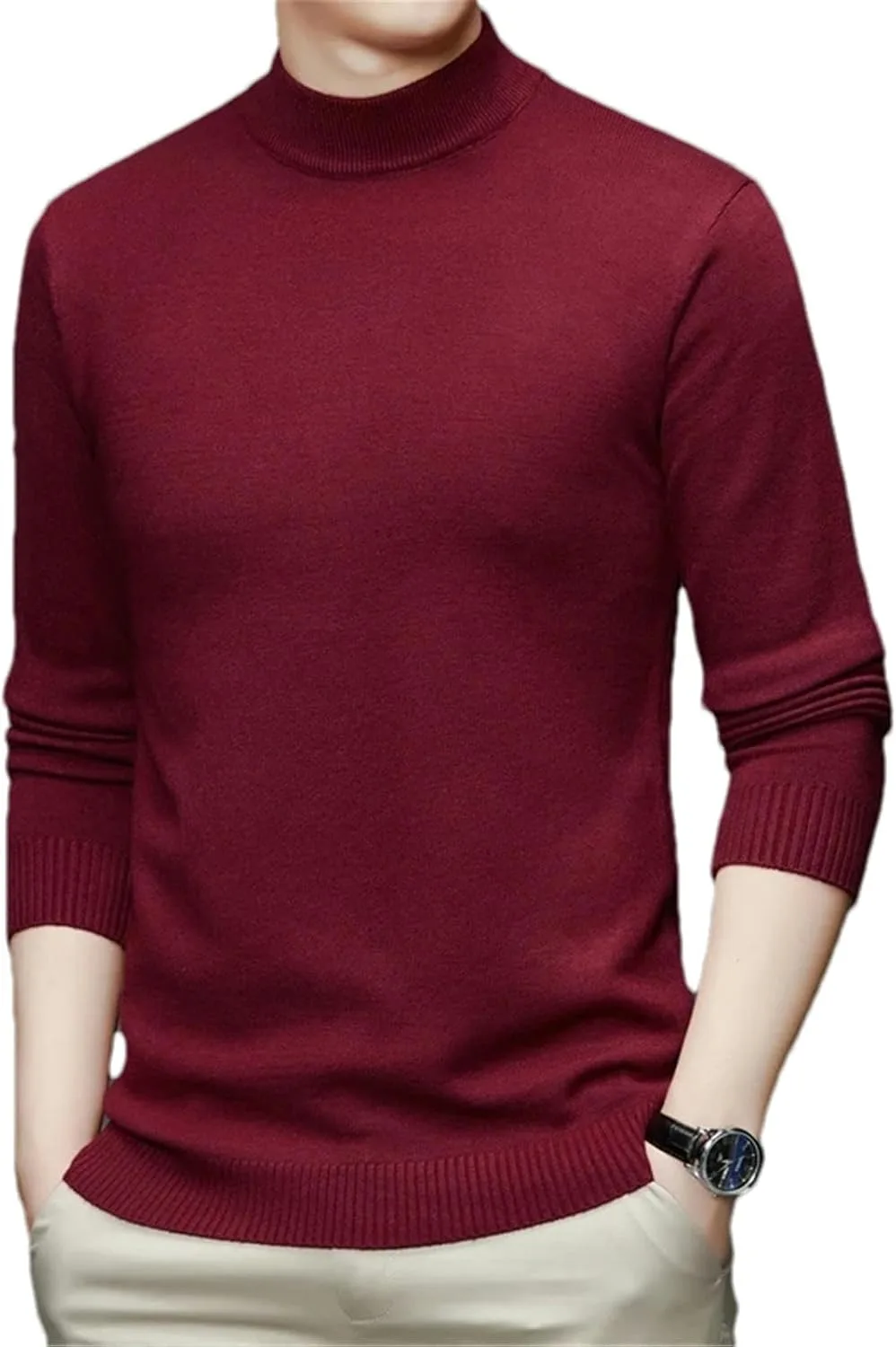 

Мужской свитер с высоким воротником и длинными рукавами, мягкий и теплый GaoLeAve