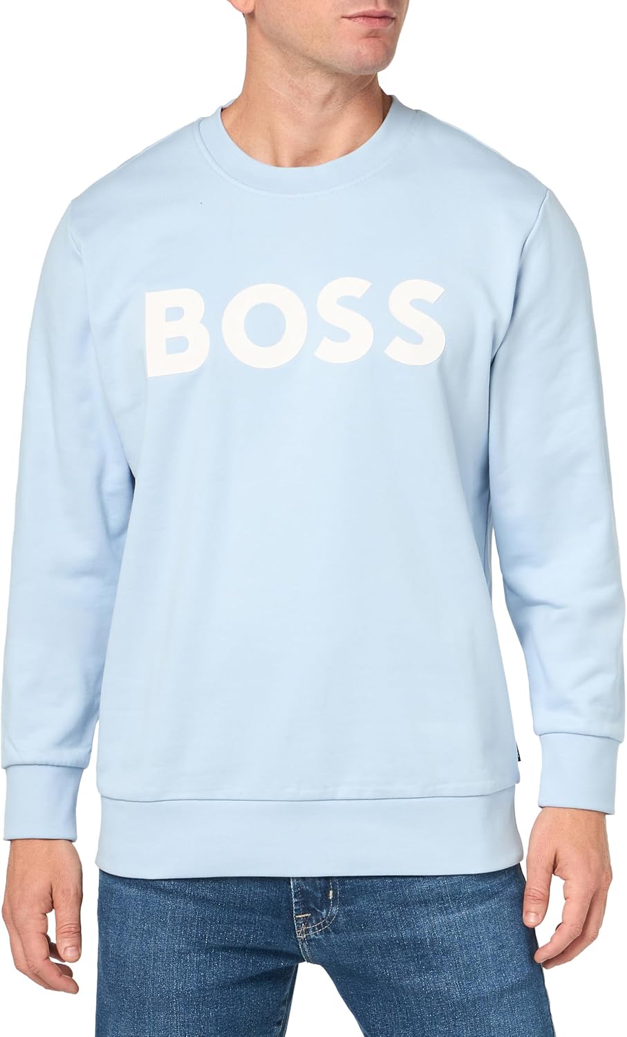 

BOSS Bold Logo Спортивный свитшот из френч-терри, Chambray Blue, Синий, BOSS Bold Logo Спортивный свитшот из френч-терри, Chambray Blue