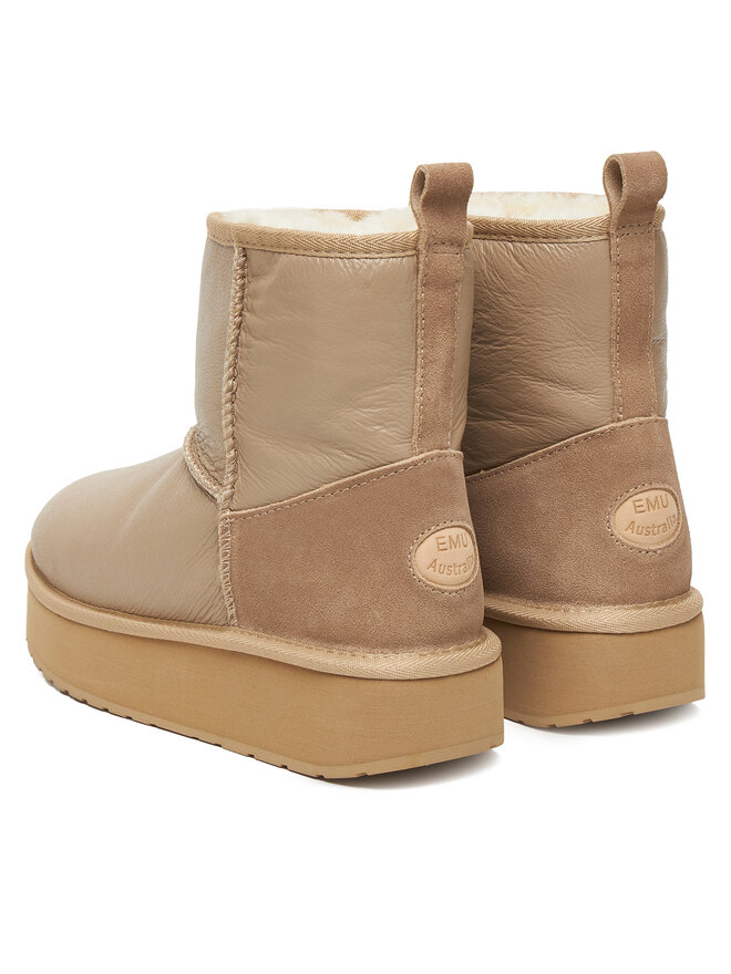 Зимние сапоги Stinger Mini Flatform Leather W13189 Emu Australia, бежевый — фото 3