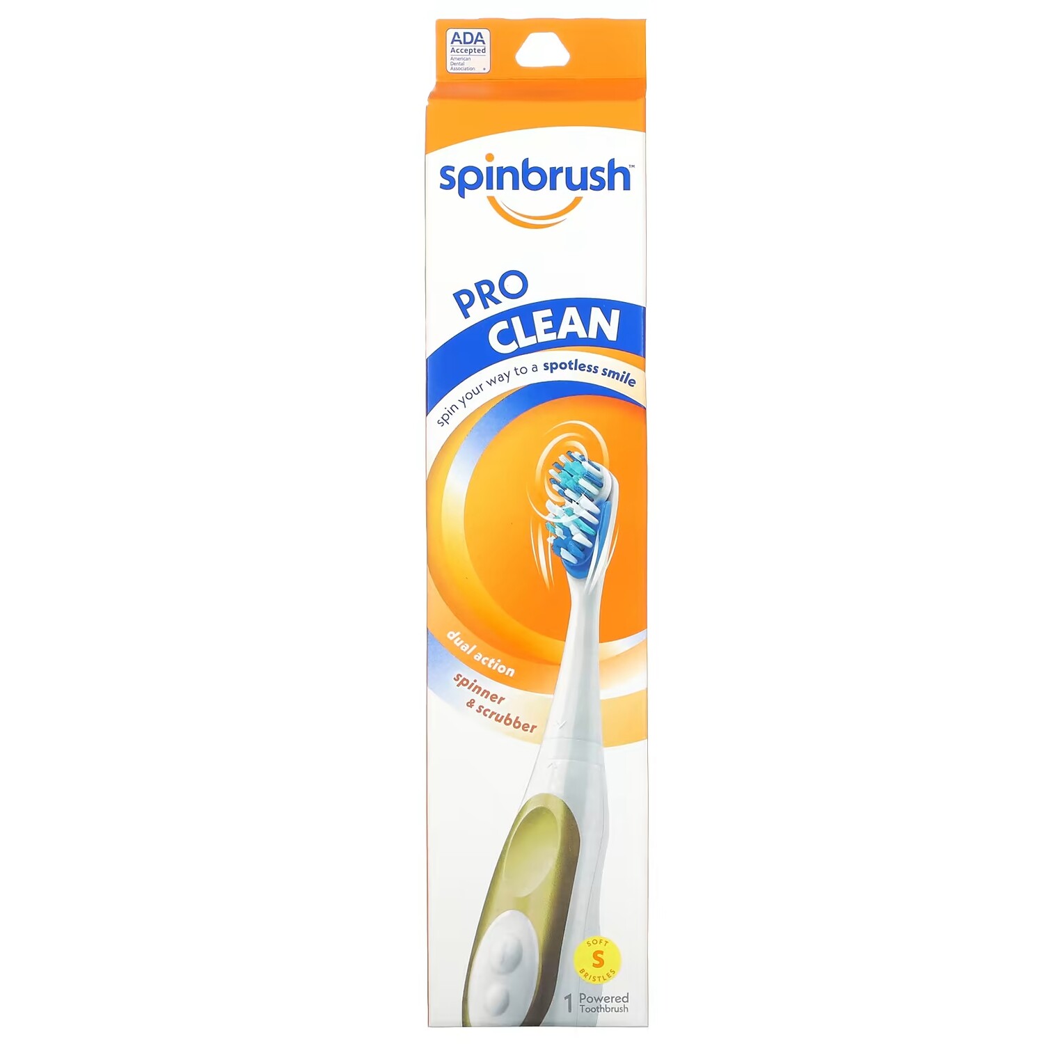 

Электрическая зубная щетка Spinbrush Pro Clean с мягкой щетиной