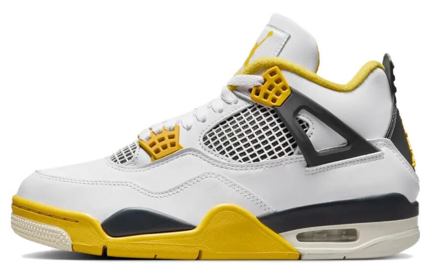 Jordan Air Jordan 4 Винтажные баскетбольные кроссовки женские, White/Orange