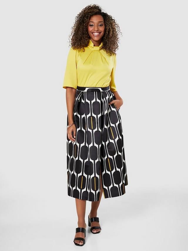 

Платье миди с пышной юбкой Closet London, цвет Yellow/Multi